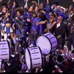Jackson State’s Sonic Boom of the South performs with Usher at Super Bowl LVIII