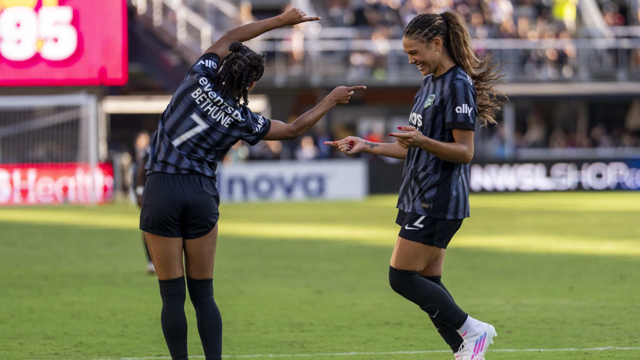 Croix Bethune and Trinity Rodman of the Washington Spirit