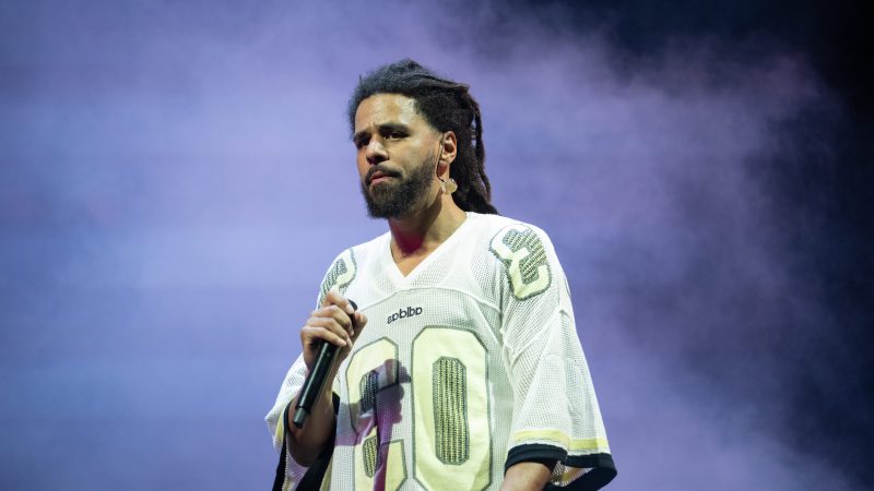 J. Cole performs onstage during the 2025 Dreamville Music Festival at Dorothea Dix Park on April 6, 2025 in Raleigh, North Carolina