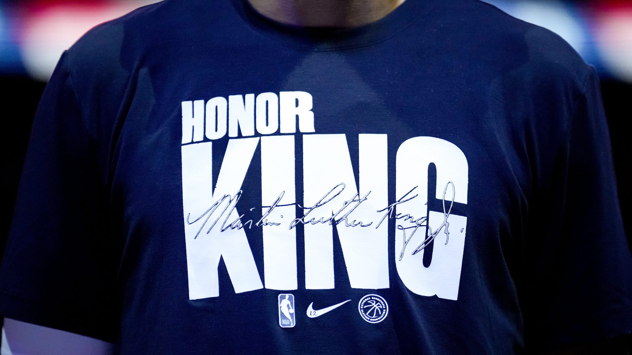 A graphic on a shirt honoring Martin Luther King Jr.