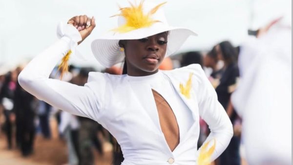 Freshman Cailyn Harris is a member of Alabama State University's Sensational Stingettes dance line.