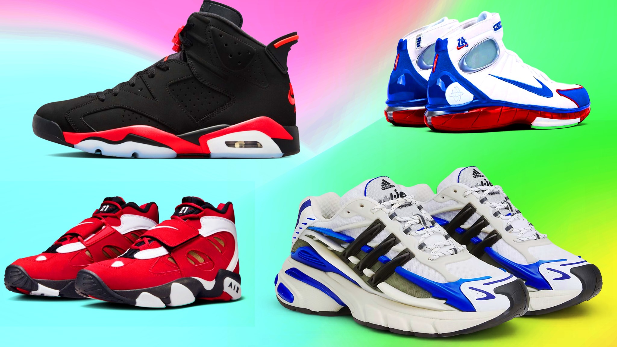Illustration of various sneakers