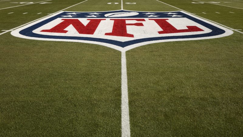 NFL logo on the field
