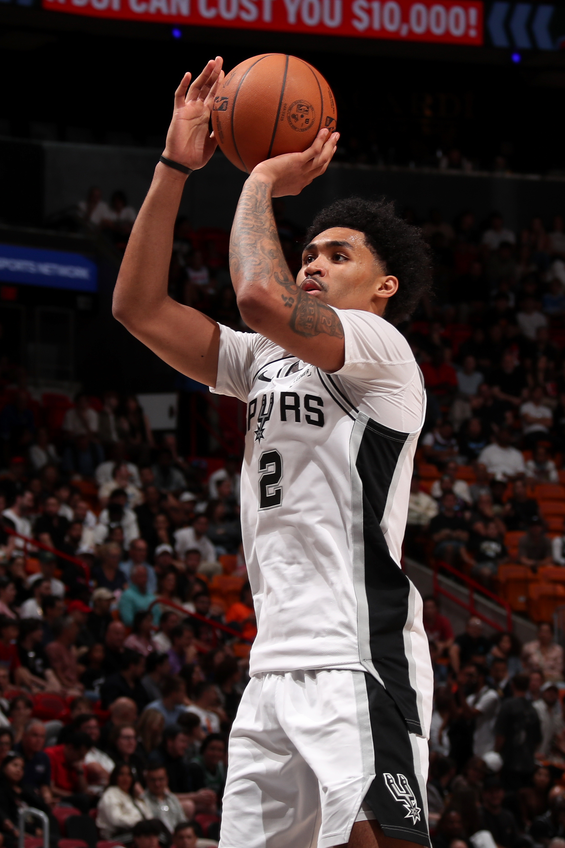 San Antonio Spurs rookie guard Dylan Harper couldn't be in a