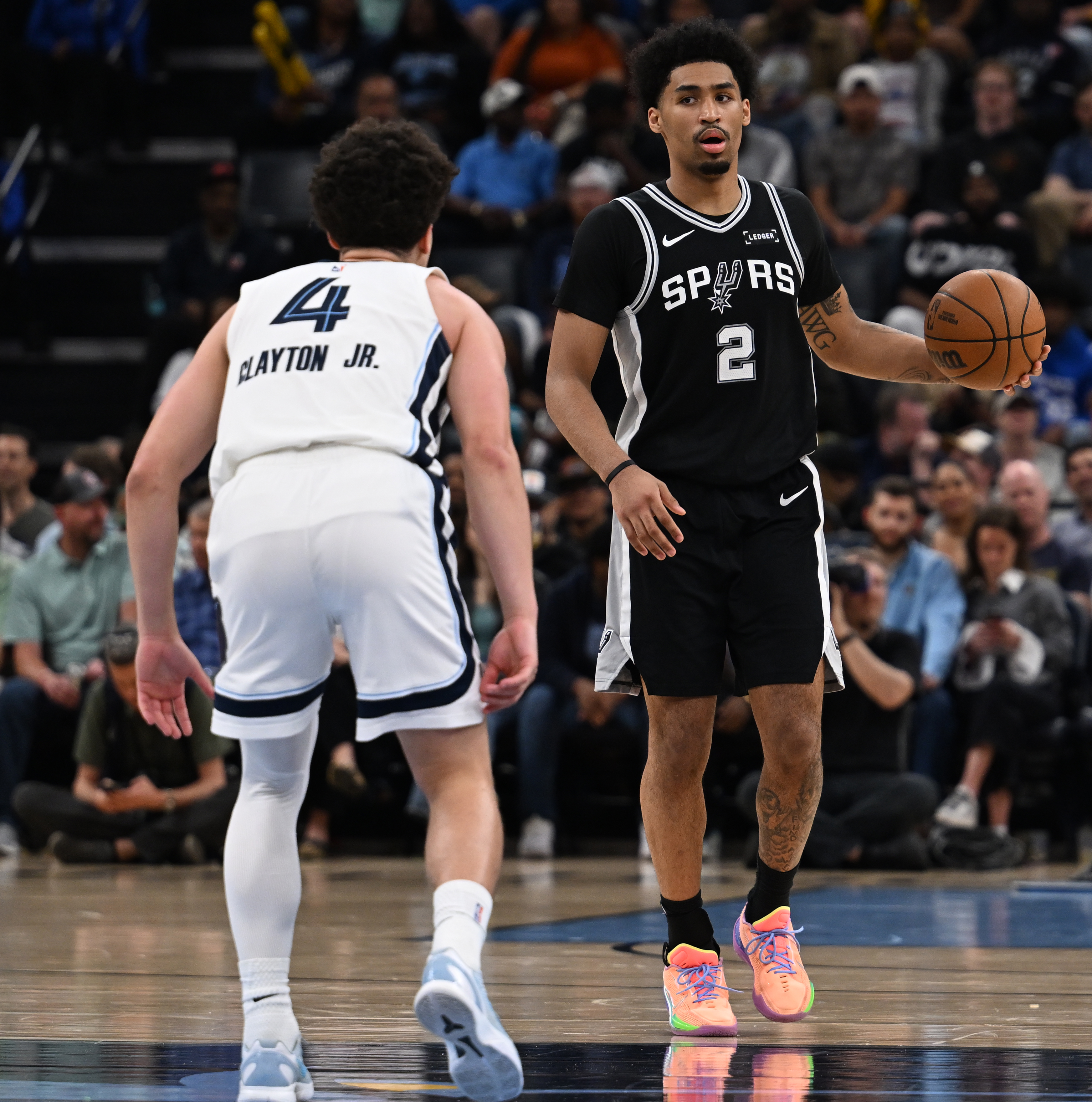 San Antonio Spurs rookie guard Dylan Harper couldn't be in a