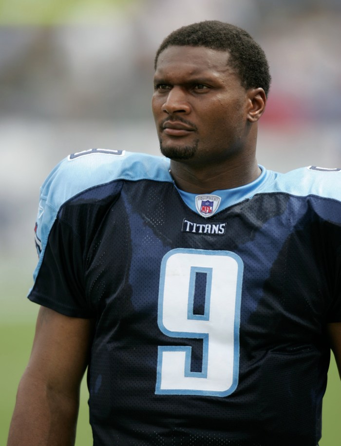 Tennessee Titans quarterback Steve McNair watches play during a game against the Baltimore Ravens on Sept. 18, 2005 at the Coliseum.