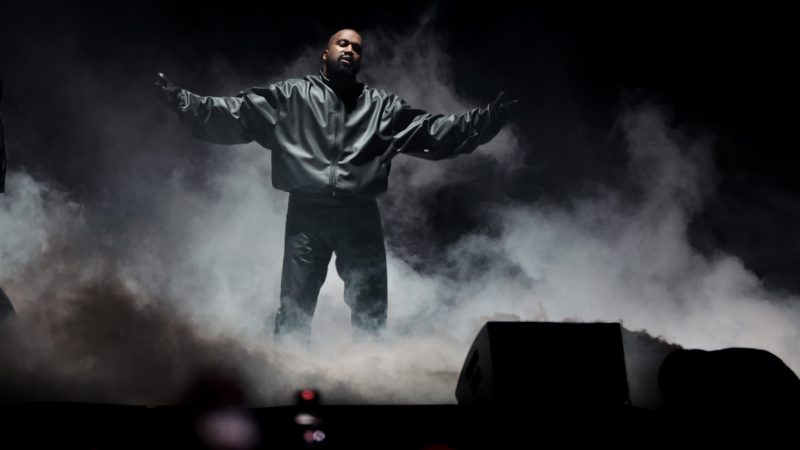 Rapper Kanye West performs onstage during the "Vultures 1" playback concert during Rolling Loud 2024 the at Hollywood Park Grounds on March 14, 2024 in Inglewood.
