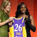 Ta’Niya Latson drew inspiration from old Hollywood for her WNBA draft outfit