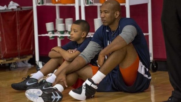Monty and Elijah at USA Basketball training camp.