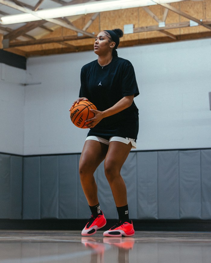 Sarah Strong wearing Jordan Triangle sneakers