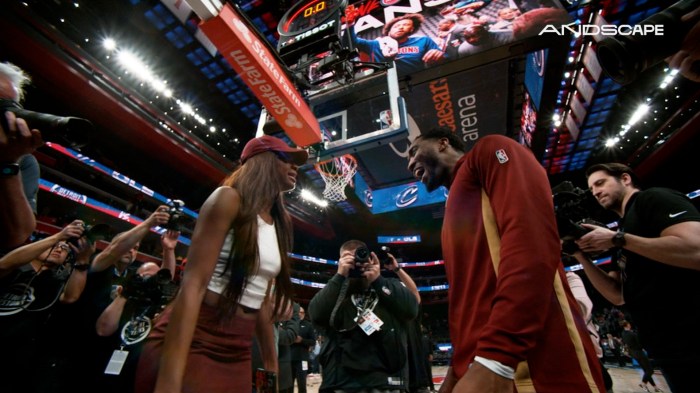 Donovan Mitchell celebrates with his fiancée Coco Jones