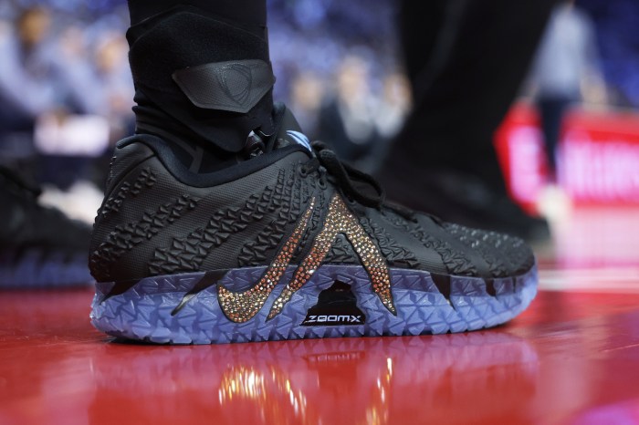 The Swarovski x Nike Ja 3 "Bling" sneakers worn by Ja Morant during Memphis's January 2026 game vs. the Orlando Magic in London