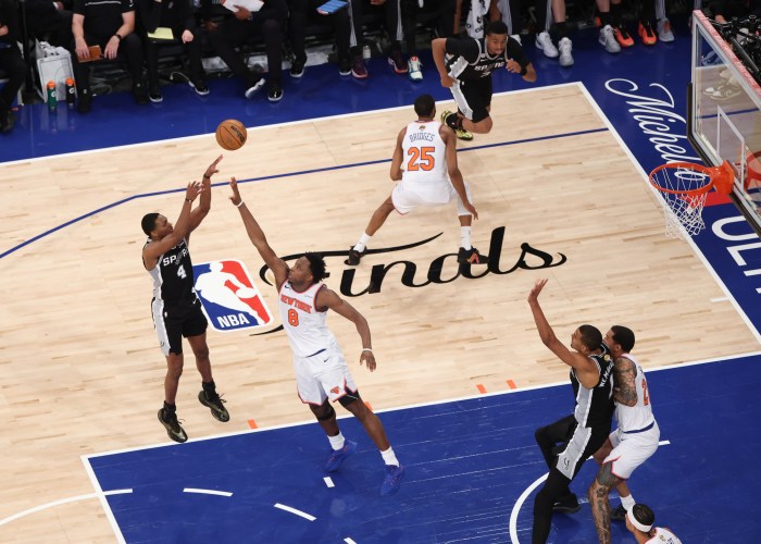 San Antonio Spurs guard De'Aaron Fox shoots during Game 4 of the 2026 NBA Finals