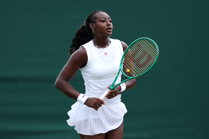 Alycia Parks of the United States prepares to receive a serve from looks Mananchaya Sawangkaew of Thailand during their second- round match at Wimbledon on July 1, 2026, at All England Lawn Tennis and Croquet Club in London.Cameron Spencer / Getty Images