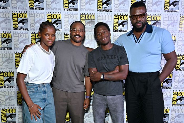 Letitia Wright, Ryan Coogler, David Jonsson and Winston Duke attend the Comic-Con