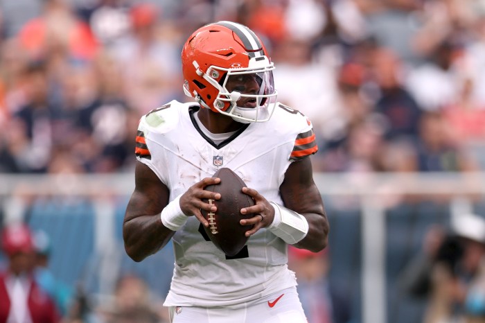 Deshaun Watson drops back to pass