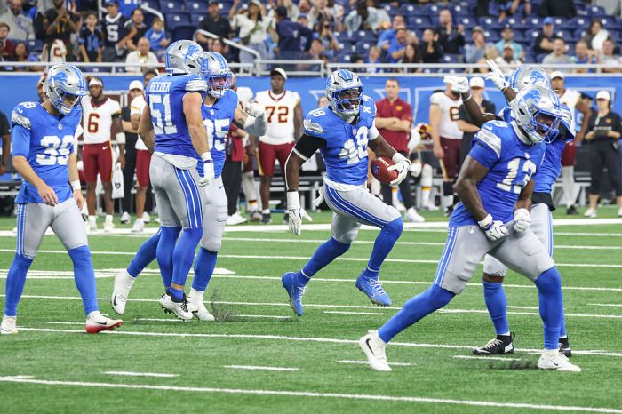Erick Hunter celebrates after recovering a fumble