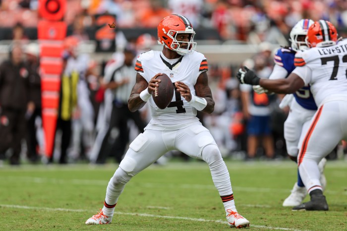 Deshaun Watson steps back to pass