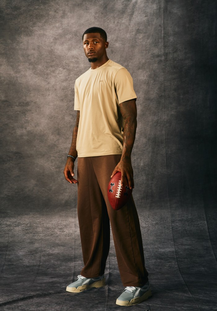 Tee Higgins poses in Under Armour photoshoot