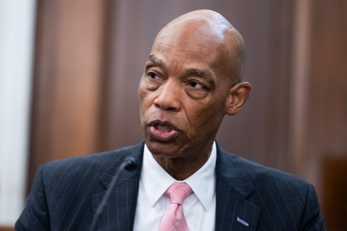 Vice Admiral James W. (JW) Crawford III, president of Texas Southern University, speaks during a Senate Commerce, Science, and Transportation Committee roundtable on the "Protect College Sports Act and the current state of collegiate athletics,