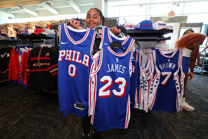Fans shop for LeBron James jerseys