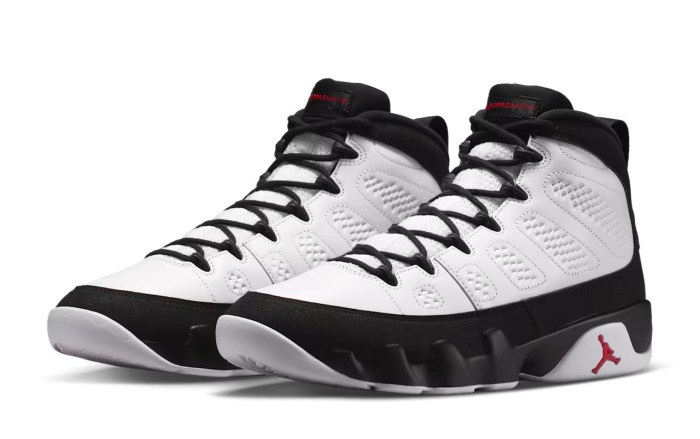 Air Jordan 9 Retro OG White and Black sneakers
