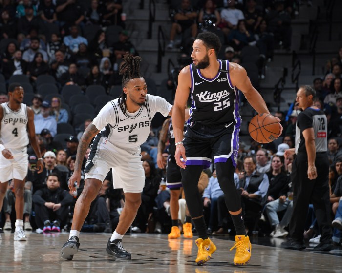 Ben Simmons looks to pass the ball