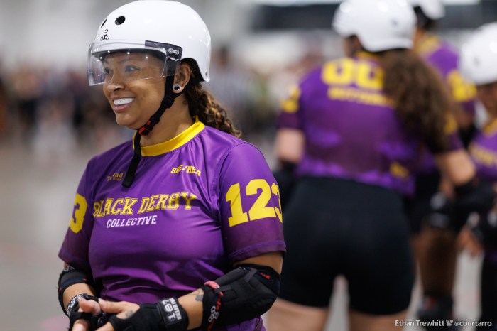 Black Derby Collective's Dariann Hewson is a blocker and pivot who lives in Indianapolis and goes by the nickname Diamond.