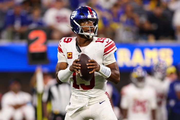 Jameis Winston looks to pass.
